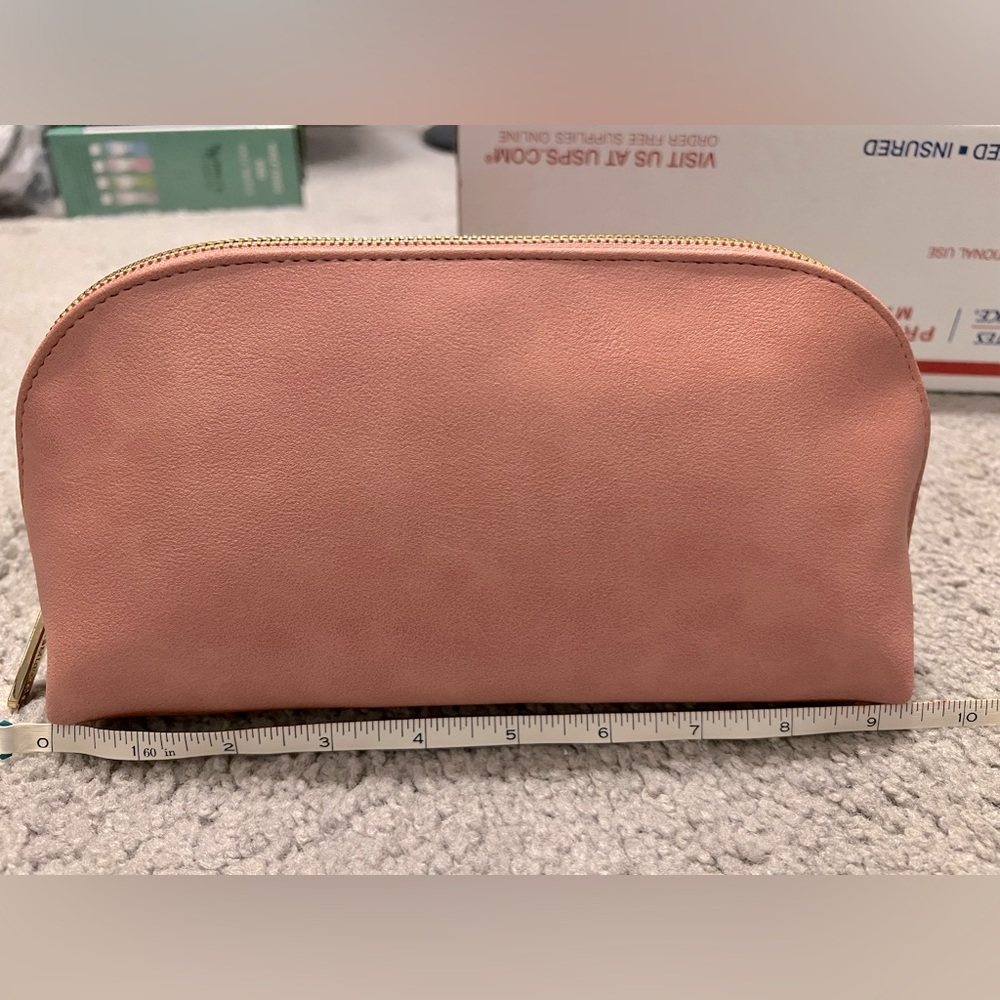 Bare Minerals pink full zip makeup bag